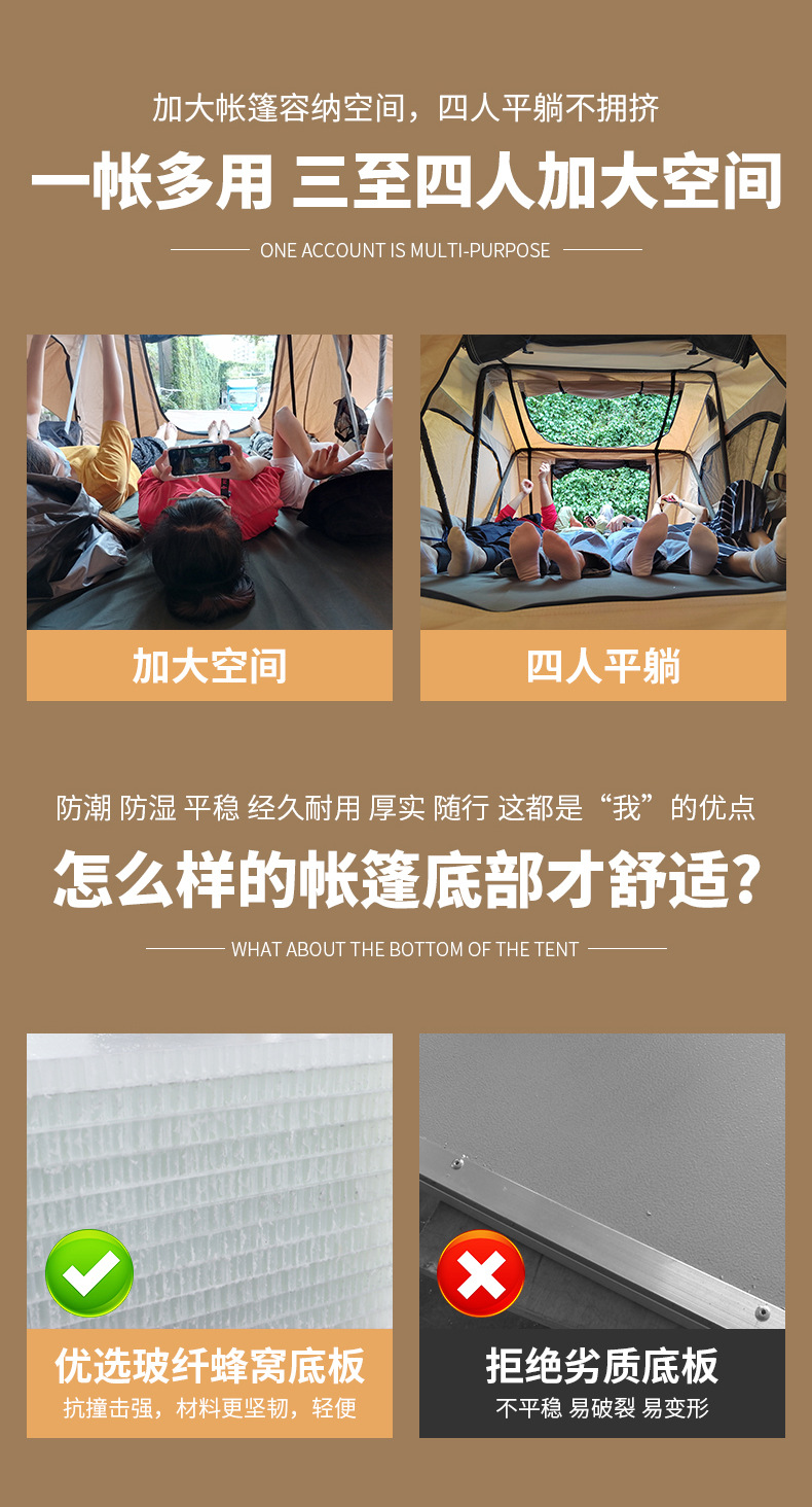 Roof tent waterproof sunshade outdoor outing camping self-driving SUV car car roof automatic tent cross-border