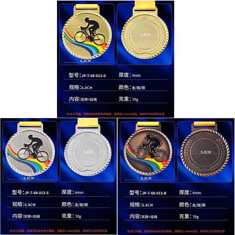 Fabricante de medallas personalizadas para diversos eventos deportivos, placas metálicas, medallas de oro, plata y bronce universales de gran venta transfronteriza para competiciones.