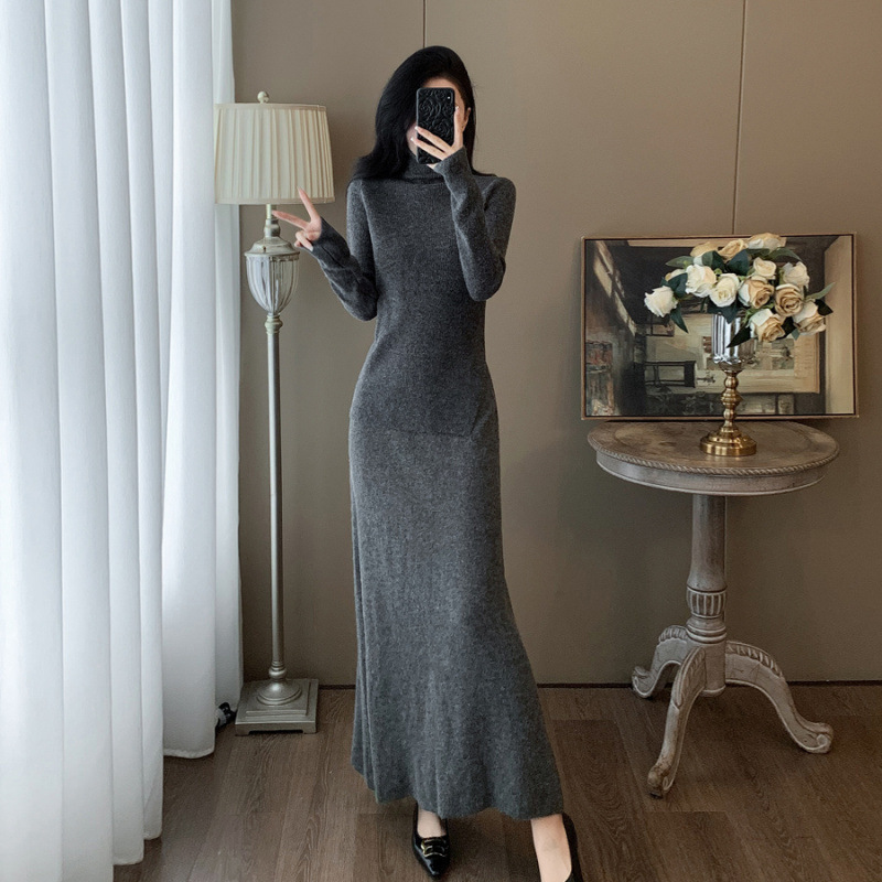 7569小香风针织连衣裙子秋季2025年新款女装初秋茶系穿搭一整套|undefined