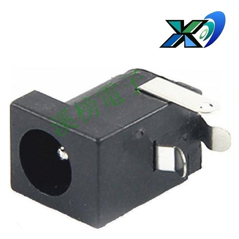 DC母座三脚卧式  小型DC插座3脚侧插  黑色DC插座 卧插DC插口三脚