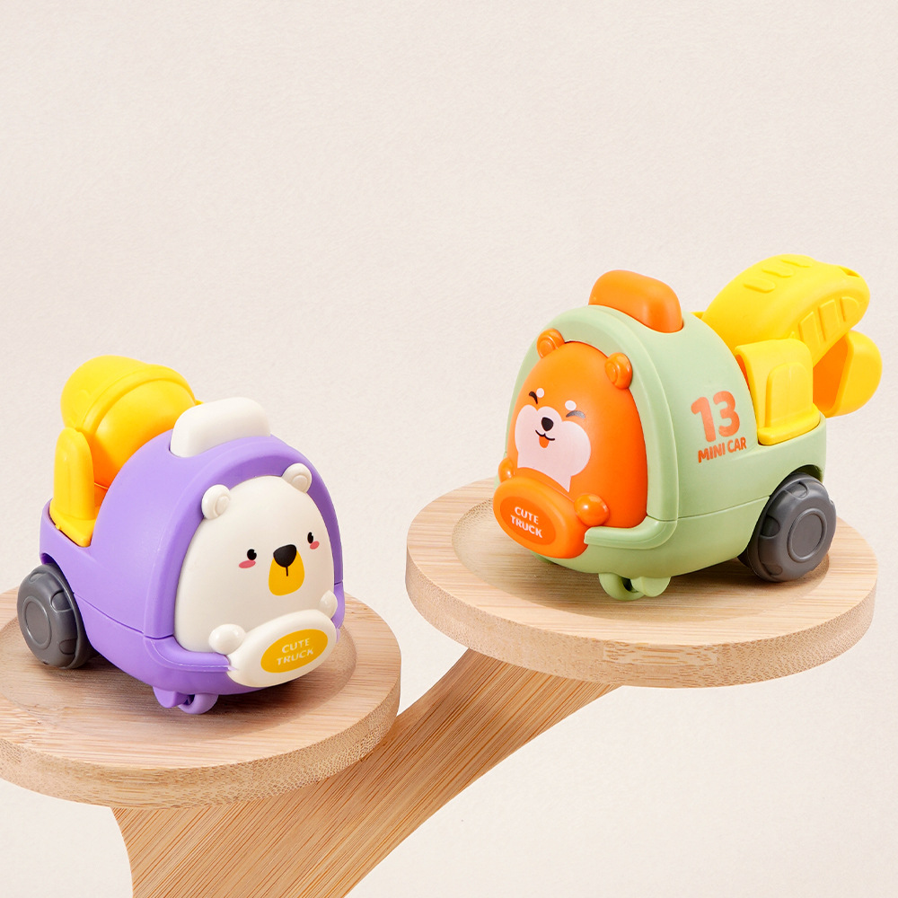 Cross-Border Cute Pet Toys for Boys and Girls, Sliding Car, Fall-Resistant and Crash-Resistant Cartoon Cute Engineering Vehicle Set