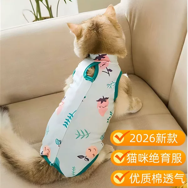 Cat Clothes Cat Sterilization Clothing Surgical Clothing Weaning Clothing Spring and Summer Clothing Thin Kitten Anti-Licking Anti-Hair-Licking Four-Leg Clothing