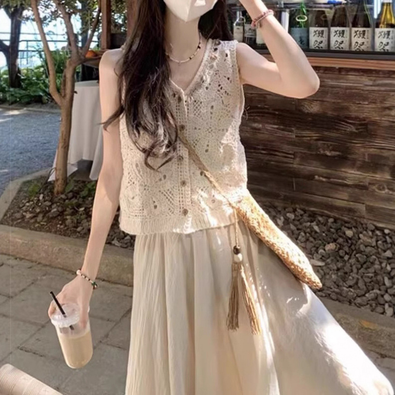 夏にぴったりの、小さめの女性向けのユニークで美しいスーツ、ボヘミアンスカート、101.25kg点セット|undefined
