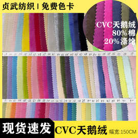 现货CVC仿棉天鹅绒布 针织天鹅绒面料床上用品家居服装编仿天鹅绒