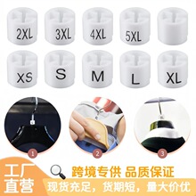 白色字母尺码扣双面印字衣架圆形尺码圈服装标签厂家直销大量现货