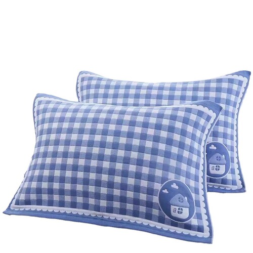 Gauze cotton pillow cover thickened and enlarged for adult household stain-resistant pillow cover for students comfortable and breathable pillow cover wholesale