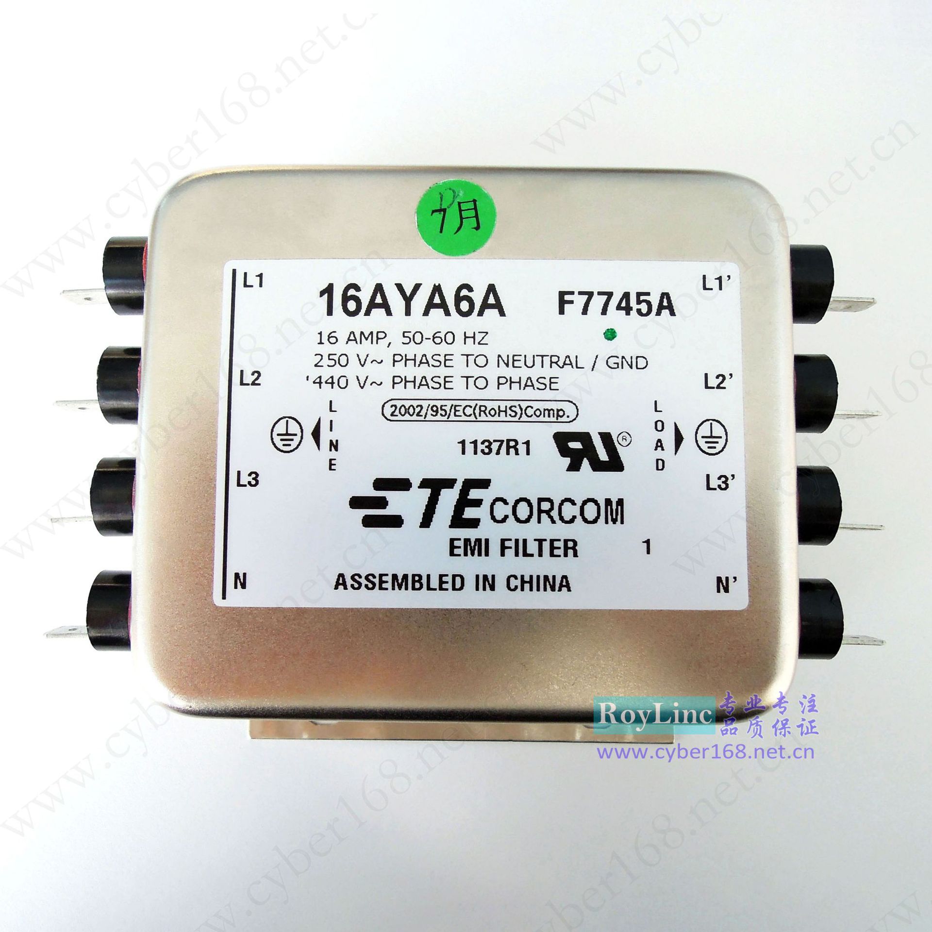 16AYA6A AYA 系列 F7745A 6609068-2 Corcom 16A滤波器 三相四线