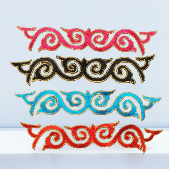 电脑绣花厂直销表演服补丁贴 舞台辅料布贴 COS动漫装祥云熨烫贴