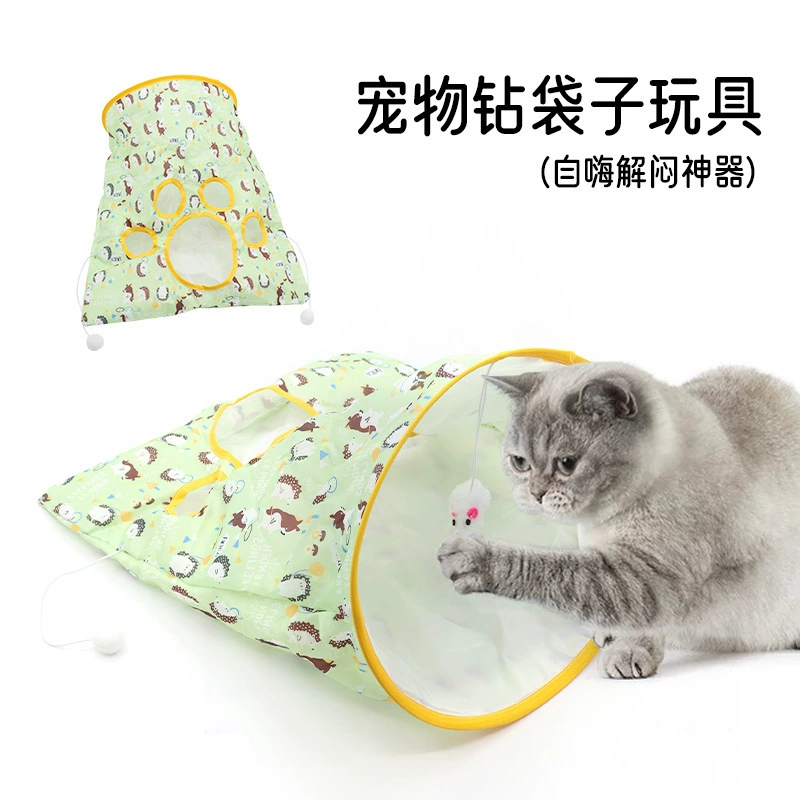 Новые горячие продажи кошки дрель сумка кошачий туннель катящийся дракон с пильной бумагой кошачий сверлильный отверстие кошачий интерактивный игровой кошачий игрушка