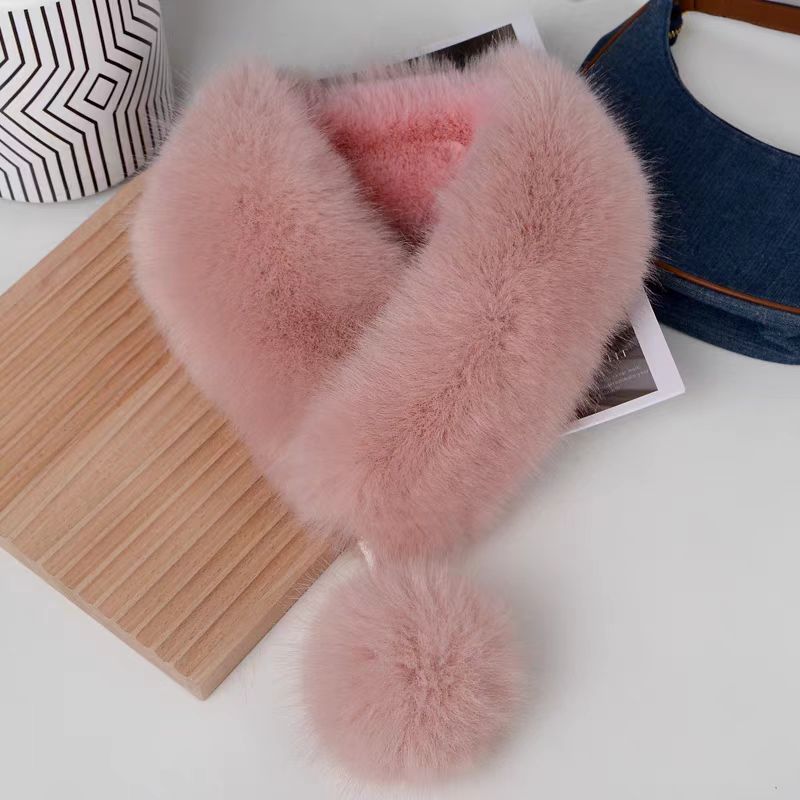 Bufanda Térmica de Piel Sintética de Zorro Peluche Térmico para Invierno