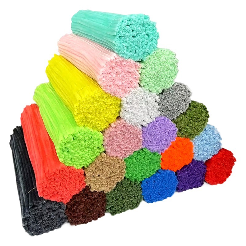 Fábrica al por mayor [marca de la raíz del pelo] Cifrado Twist stick pelo raíz lana raya ramo DIY paquete de material hecho a mano de los niños