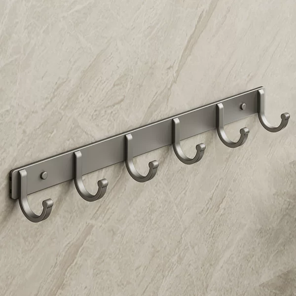 Factory supply non-perforated space aluminum clothes hook hook wall-mounted row hook hook clothes coat hook bathroom