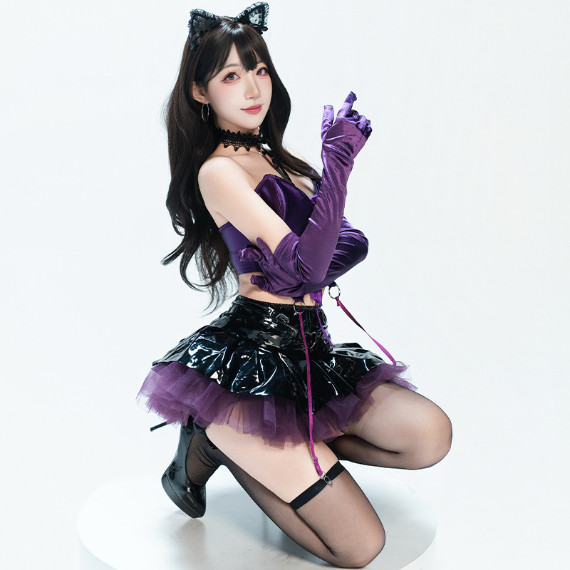 Rose Cloud Sexy Halloween Cos Pure Desire Little Devil Puffy Skirt Uniform Temptation Pu No-Take-Off Pure Desire Set Qqny Rose Cloud Sexy Halloween Cos Pure Desire Little Devil Puffy Skirt Uniform Temptation Pu No-Take-Off Pure Desire Set Qqny