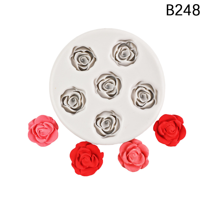 Fondant DIY Rosa molde con hojas flor resina mousse pastel mousse de chocolate decorativo aromaterapia molde