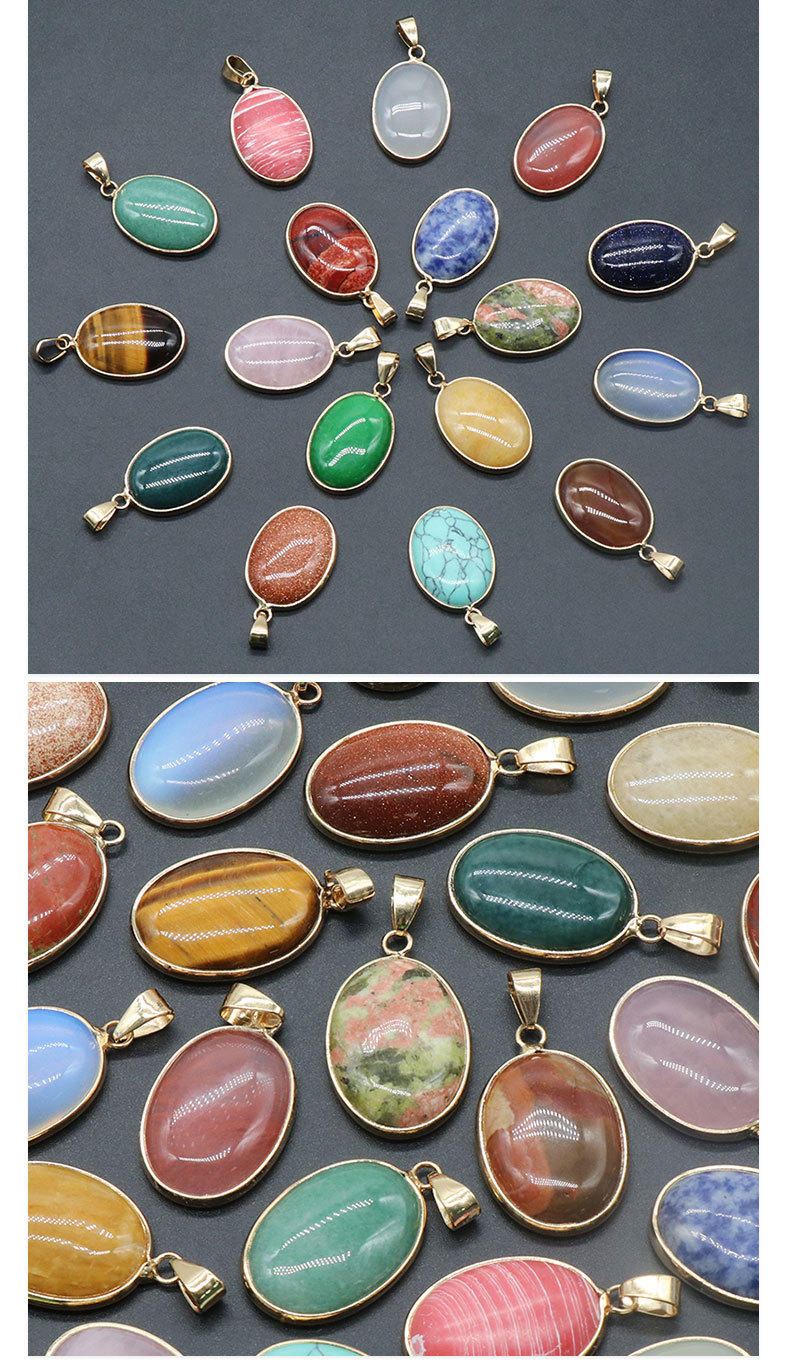 1 Piece Natural Stone Copper Gem Agate Bag Gem Pendant Necklace display picture 2