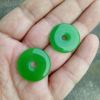 Relief dry green emerald iron dragon raw accessories jade film double happy tree leaf petal jade tube road with pearl lotus jade ring