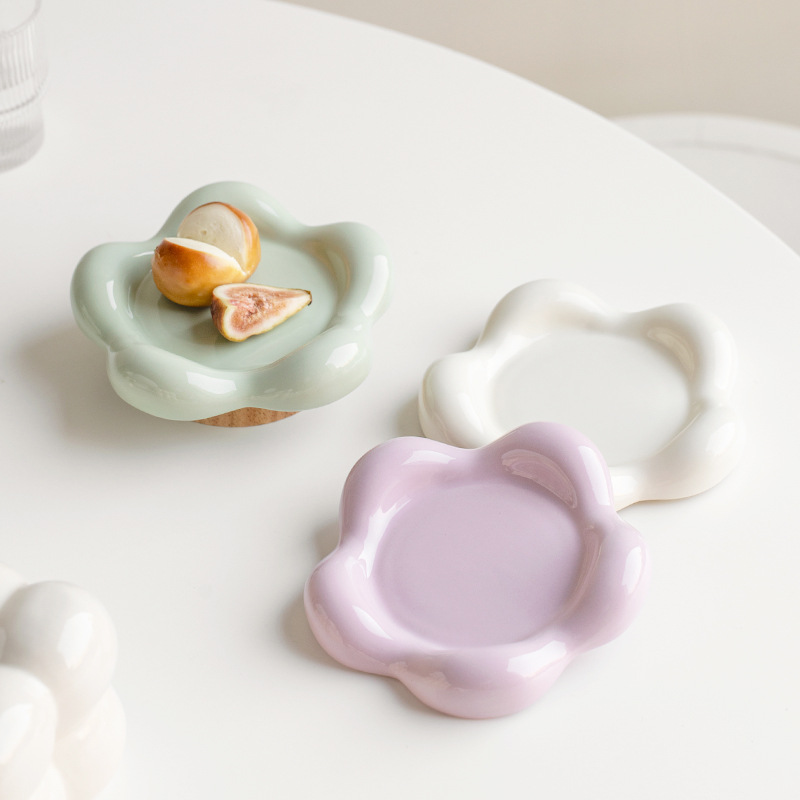 Plato de fruta de cerámica sala de estar mesa de café postre semillas de melón merienda disco tazón de fruta de alta calidad plato de caramelo Placa de visualización recepción