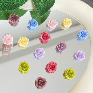 11mm Tie-Dye Soft Gel Flower Nail Art Accessories Trendy Popular True Love Rose Nail Material Handmade DIY Bracelet Accessory