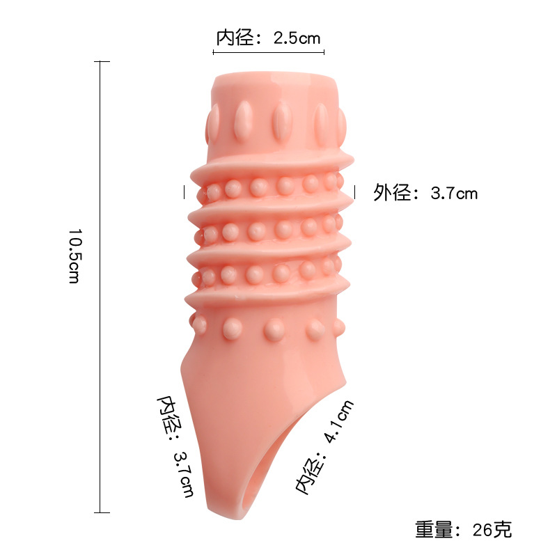 Wolf-Tooth Textured TPE Condom Sleeve, Thickened Delay Design, Transparent Adult Set — detail image 21
