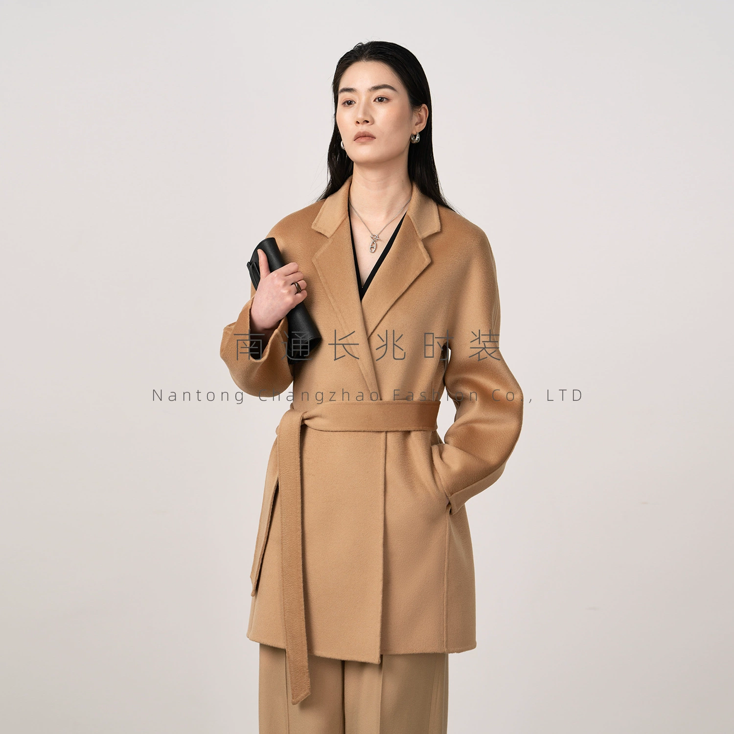 Роскошный глянцевый/шкаф GAO 3W+/халат средней длины с рябью воды, двусторонняя кашемировая верхняя одежда для женщин на осень и зиму