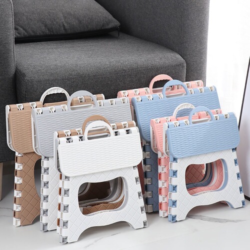Simple foldable stool household adult plastic chair seam storage foldable small stool outdoor portable fishing stool