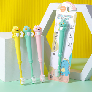 Little Dinosaur children's toothbrush soft fur household cartoon single independent packaging small head 3-9 years old children factory wholesale