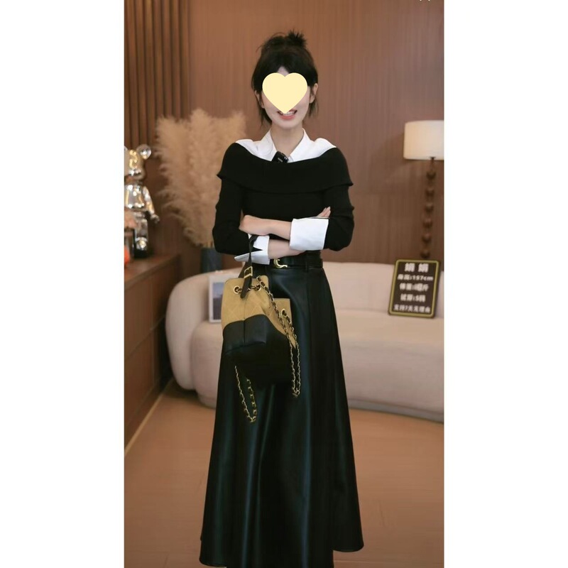通勤风休闲风时尚套装粮食衬衫连衣裙套装洋气韩版其它假二件套|undefined