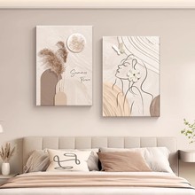 侘寂风抽象人物线条客厅装饰画现代简约沙发背景墙落地画玄关挂画