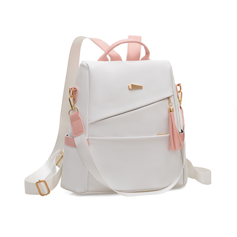 Anti-Theft Backpack Women's Cross-Border New Fashion Waterproof Leather Film Imitation Pu College School Bag Casual Travel Small Backpack