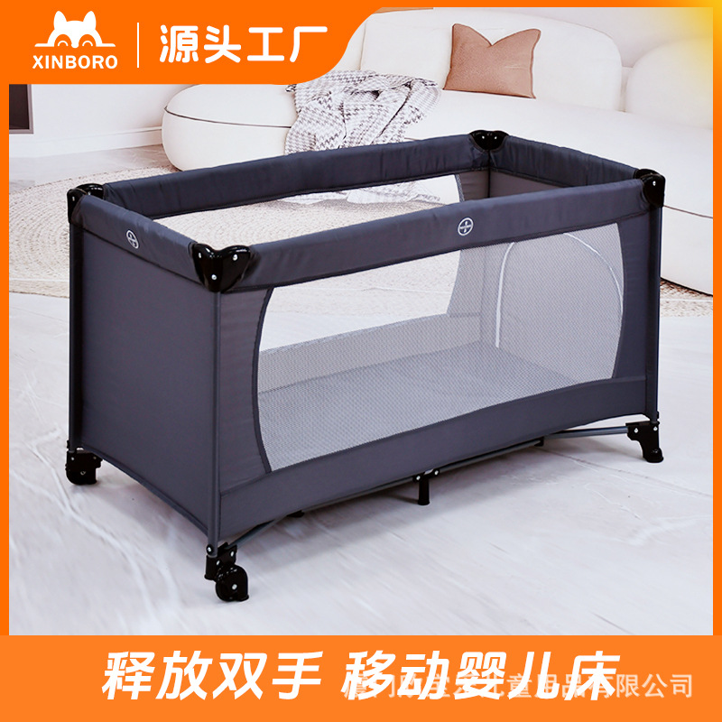 Cama de bebé móvil de empalme cama grande plegable portátil multifuncional recién nacido bebé bb cama pequeña