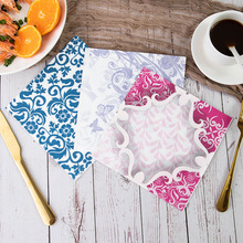 TEMU新款复古印花餐巾纸跨境外贸厨房餐桌装饰方形纸巾双层方巾纸
