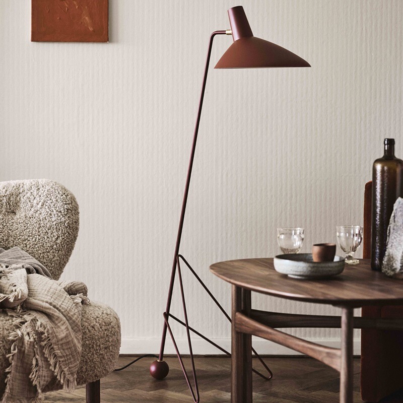 Floor Design Minimalist Bedroom Tripod Metal Creative Floor Lamp Nordic Designer Danish Lamp Living Room Study Room