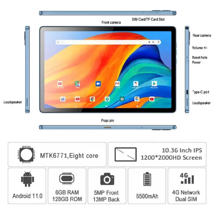 (Cross-border trading), (Wholesale), smart teaching tablet laptop, early education machine, 10.36 inch, 4G, bluetooth 4
