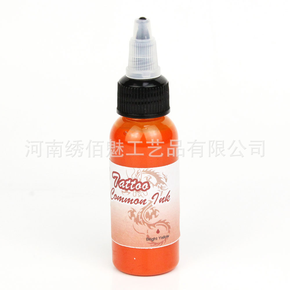 Botella grande tatuaje pigmento naranja brillante