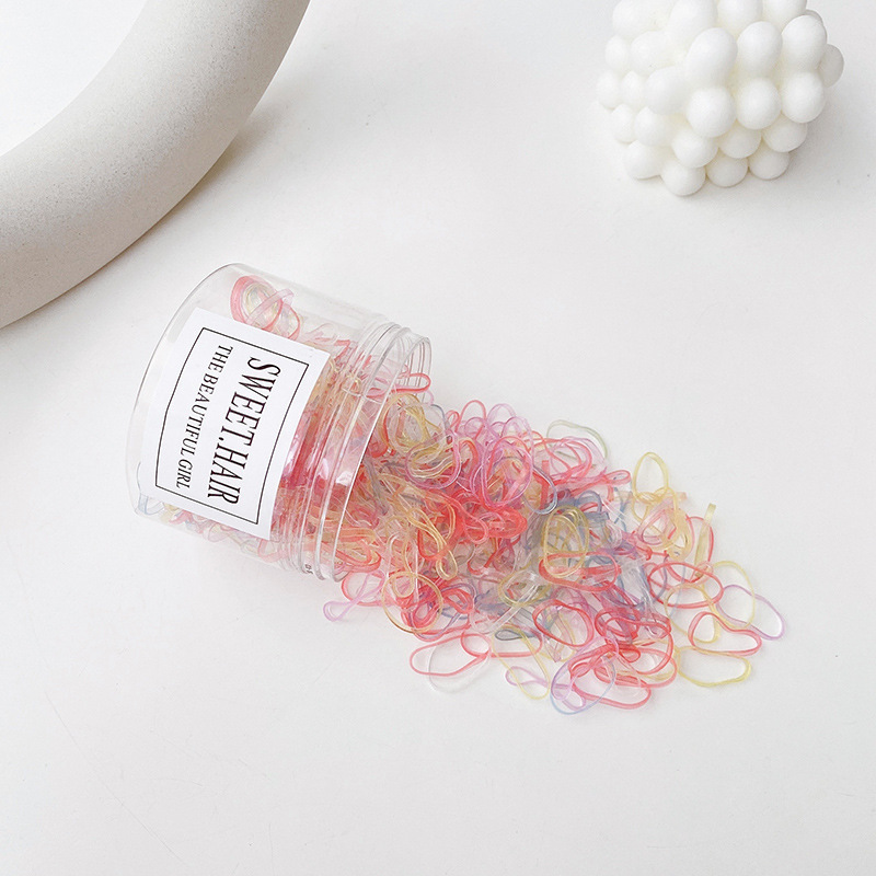 Banda de goma de las mujeres lazo del pelo engrosada banda de pelo desechable de alta elástico negro anillo de goma pequeña cuerda de pelo temperamento adulto