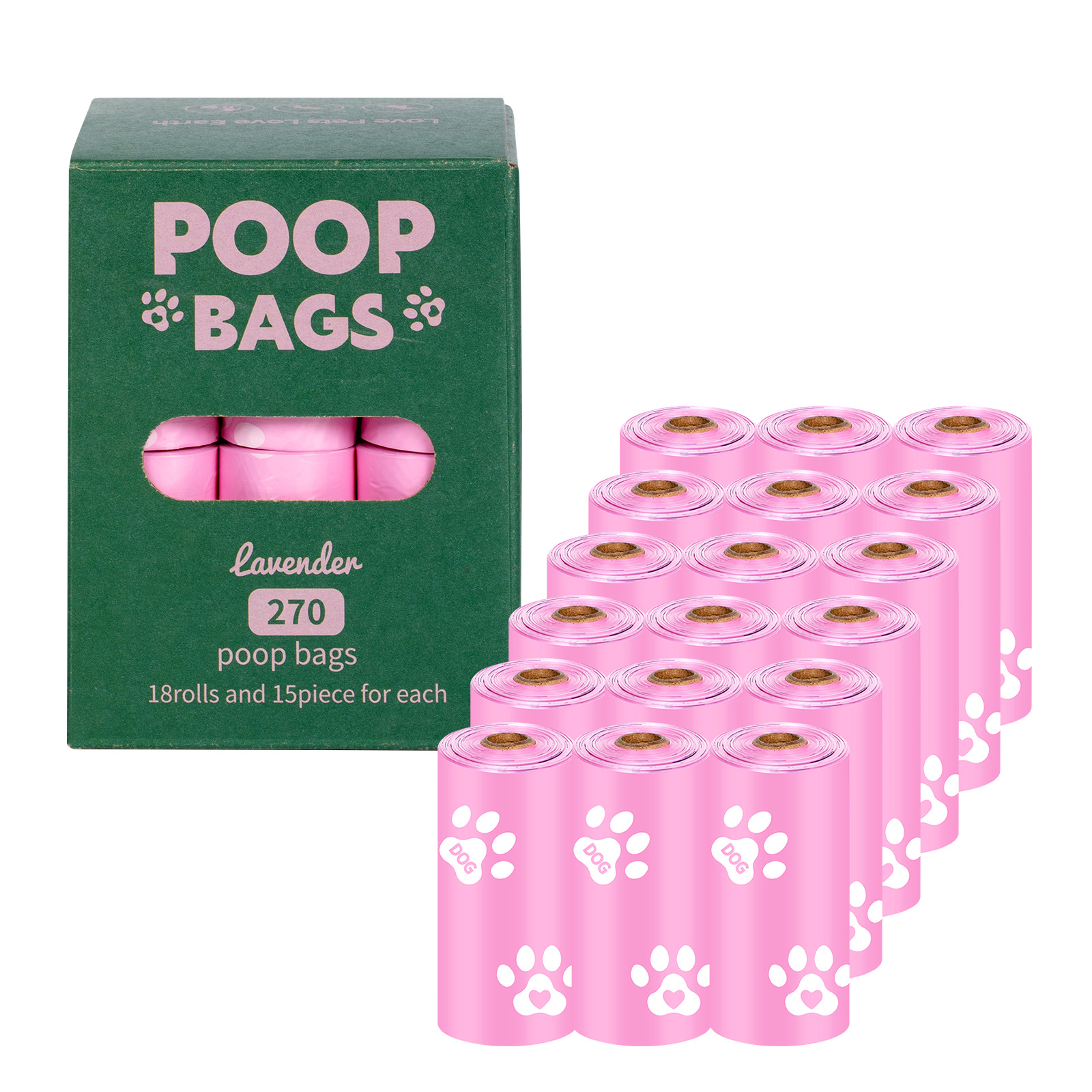 Nueva bolsa de mierda degradable ecológica para perros, bolsa de heces portátil, dispensador de clip de manos libres, bolsa de basura para mascotas