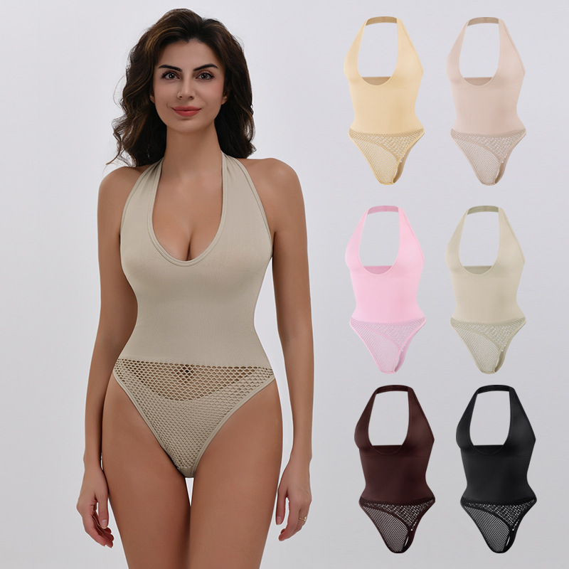 Hanging Neck Clothes Women's Slim-Fit Sexual Beautiful Back-Waist Body Shaping Clothes plus size Belly-Tight Body Shaping Triangle