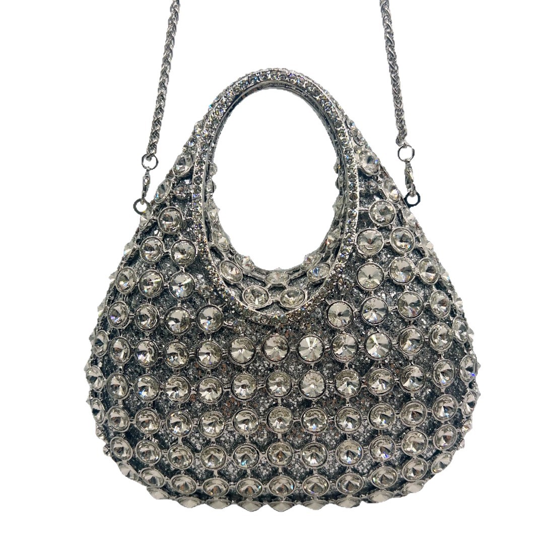 Stone clutch nuevo diamante hueco bolso de cena bolso de mano de fiesta europea y americana reunión anual bolso de mujer
