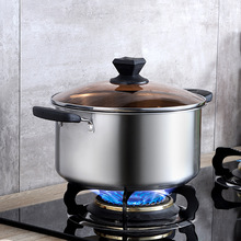 厂家批发不锈钢汤锅加厚多用双耳锅家用多功能煮面锅婚庆礼品