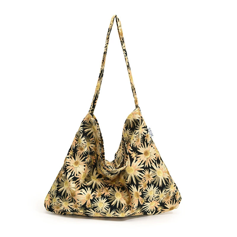 Capacious cloth bag, retro one-shoulder bag, South Korea