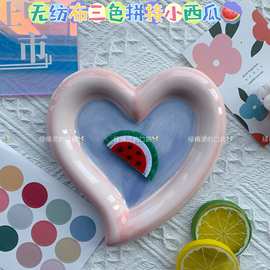 韩版原创日系搭配布艺多层无纺布西瓜配件装饰手工服饰辅料批发