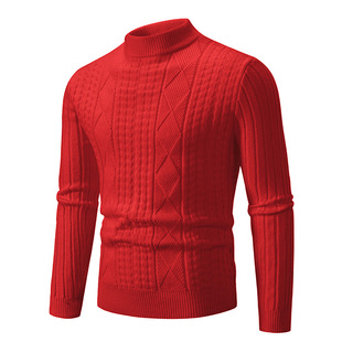 Men's sweater wholesale 2023 Winter new Korean style fashionable woven casual sweater pullover sweater bottoming shirt