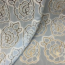 现货雪纺激光镂空棉布刺绣布 春夏时尚蕾丝打孔绣花面料 绣花布