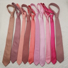 卡粉色裸粉色肉粉色胭脂粉粉红色淡粉色嫩粉桃粉西瓜粉手打领带女