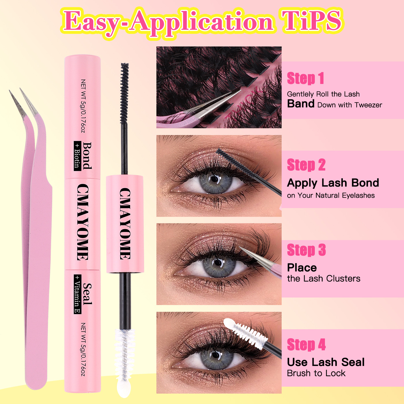 Segmented Hot Melt Stem Thick False Eyelash Set