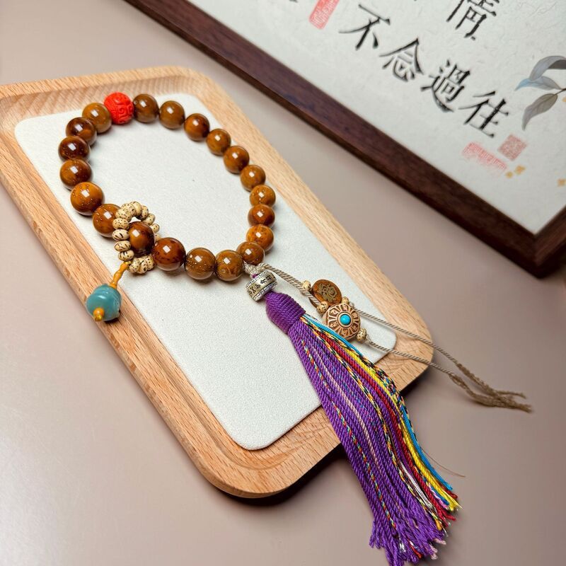 正宗紫金鼠手串光珠菩提子招财猫菩提手持念珠男佛珠文玩盘玩手链