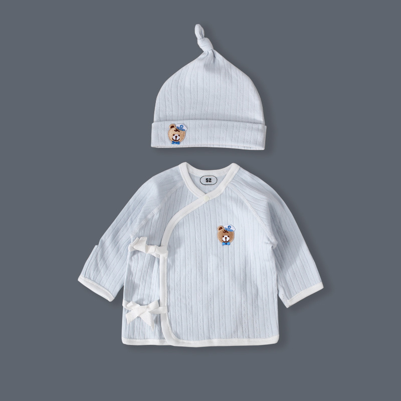 出口工廠半背衣初生嬰兒衣服春秋季新生的兒半背衫上衣寶寶和尚服