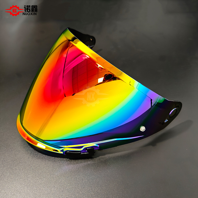 Suitable for Ls2 Of603 Helmet Lens 3/4 Helmet Sun Visor Electroplated Color-Changing Film Anti-Fog Sticker Day and Night Universal Base