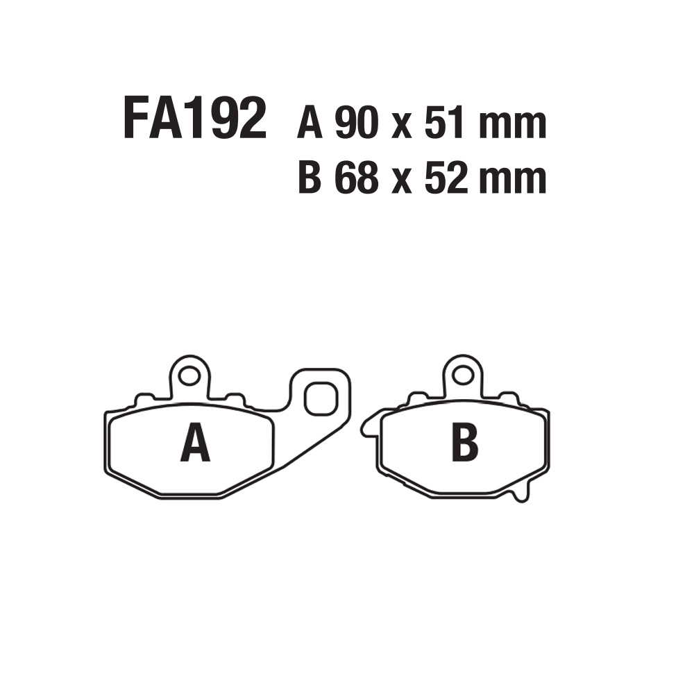 Paña de freno de motocicleta Paña de freno de freno de goma Piel de freno FA192 Z ZR ZX 400 600 750 1000