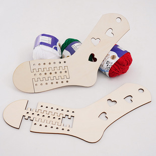 Retractable woven socks display socks props wooden diy hollow leaf woven socks model
